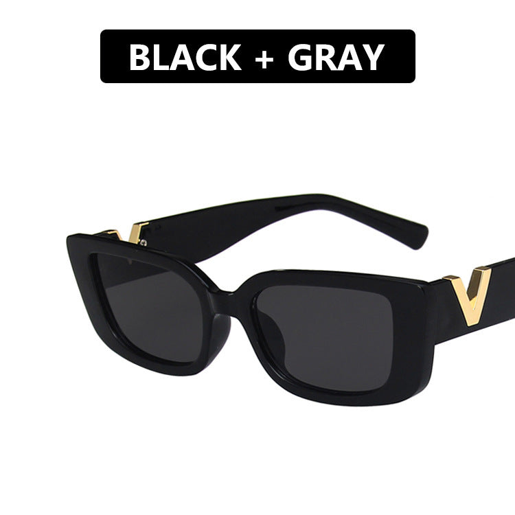 Damen moderne Cat-Eye Sonnenbrille mit Metallic-Details Brehn