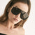 Damen maskuline Sonnenbrille mit modischem Verläufen und goldenen Details Brehn