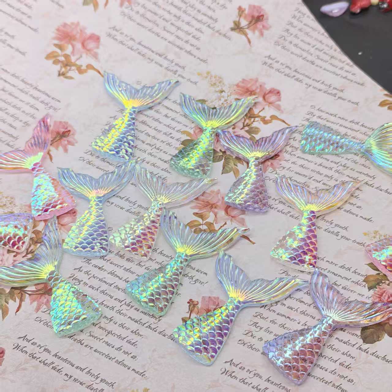Glitzernde Meeresflossen Dekorationssteine Brehn