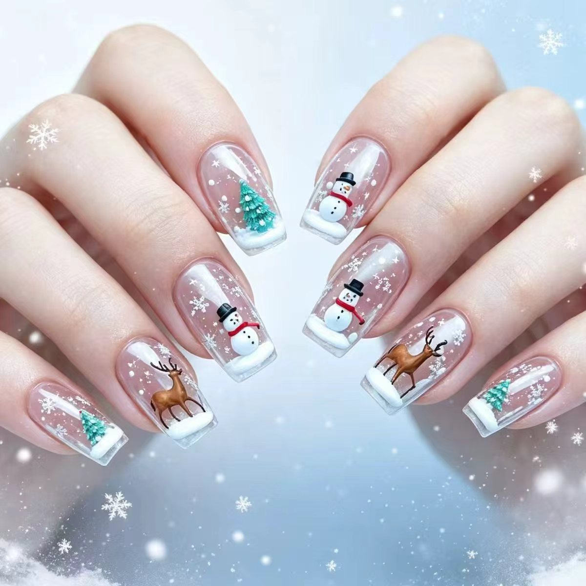 Kunstnägel mit Festlichem Winterdesign Brehn