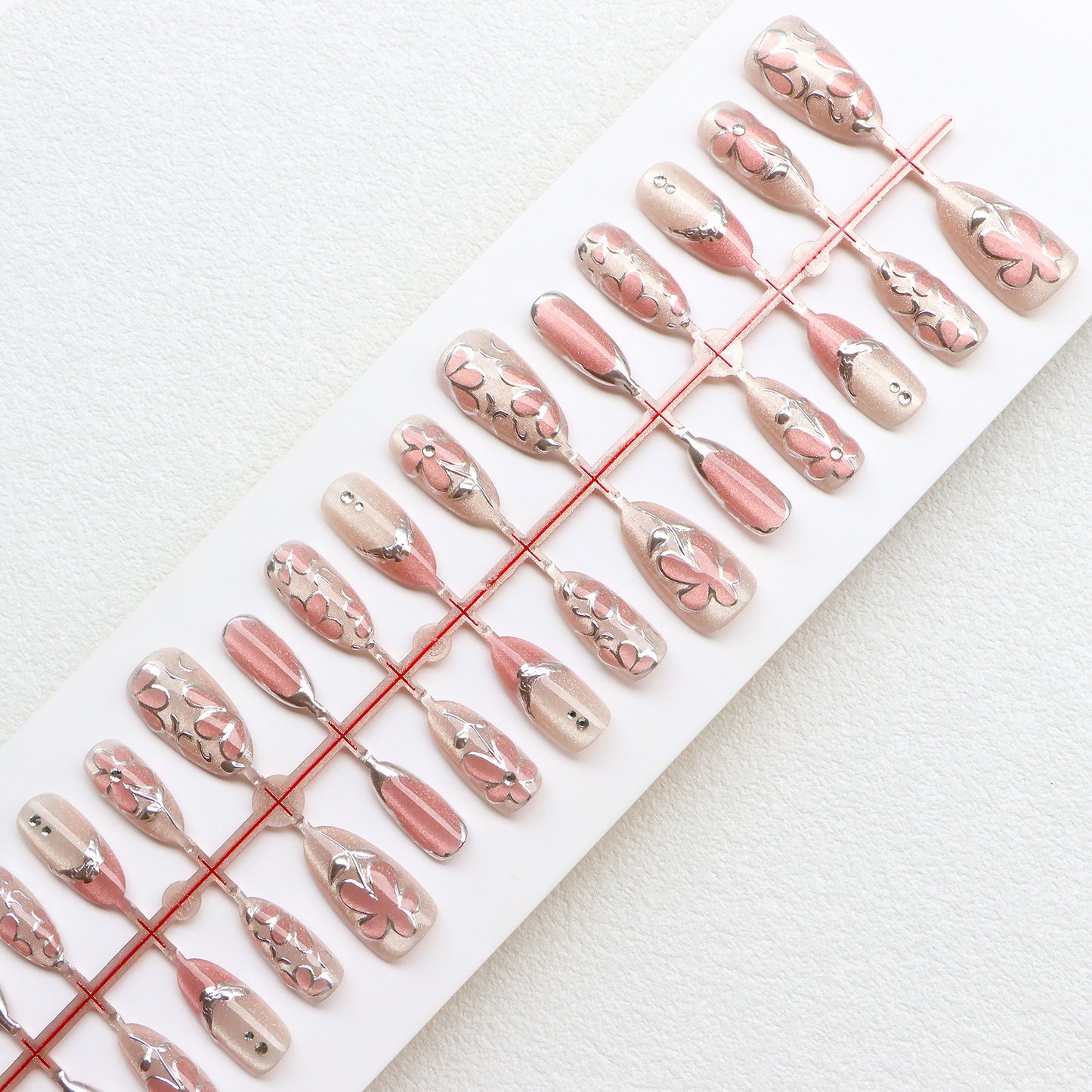 Elegantes floral design press-on nagel set Brehn