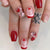 Romantisches Herzdruck Press-On Nagelkunst Set Brehn