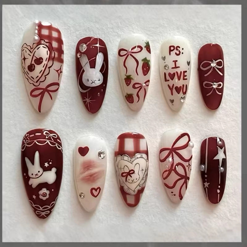 Kunstfingernägel mit Romantischen Liebesmotiven Brehn
