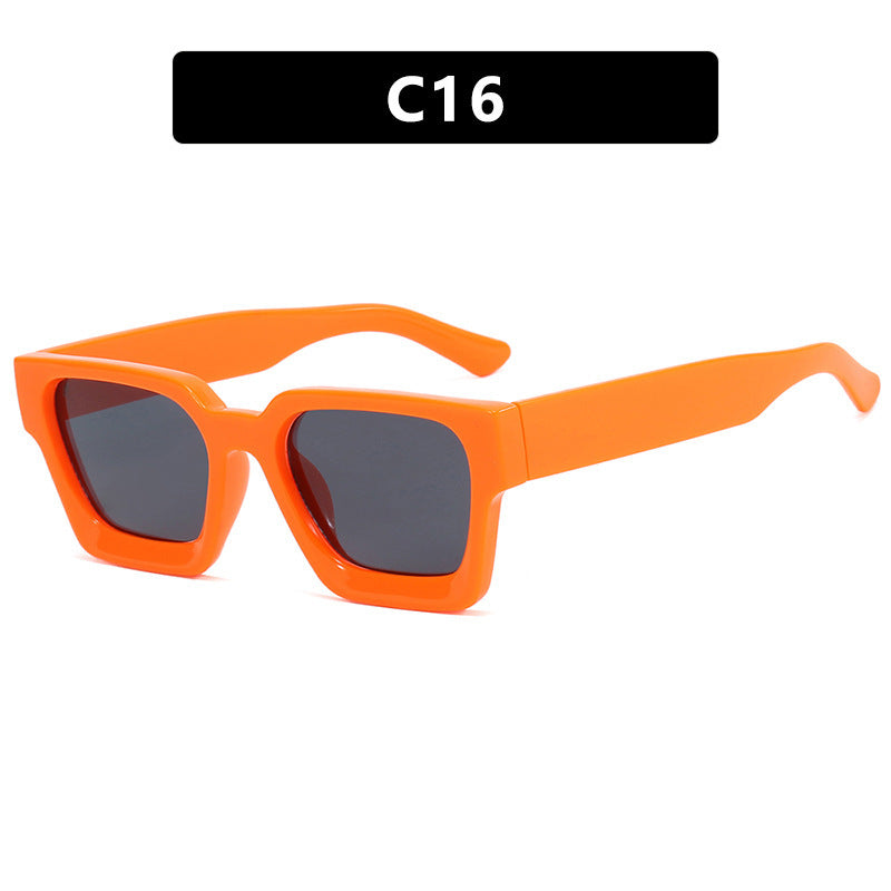 Damen modische quadratische Sonnenbrille mit gelben Gläsern Brehn