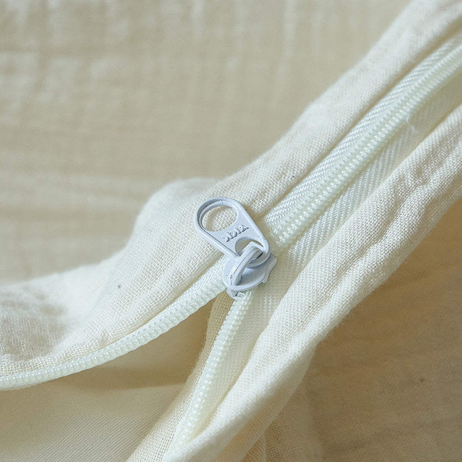 Bestickte Leinen-Baumwoll Bettwäsche Set mit zarten floralen Motiven