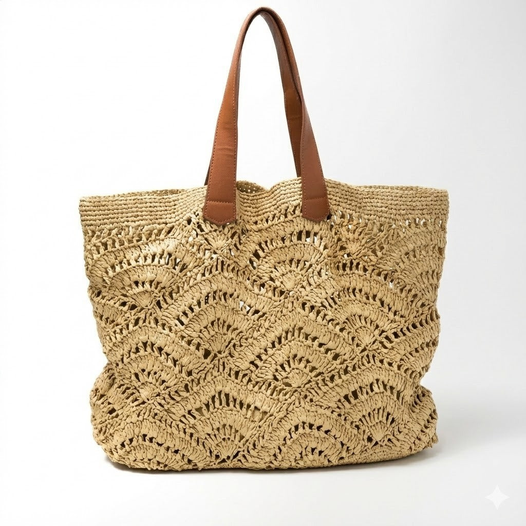 Handgeknüpfte Strandtasche mit Elegantem Wellendesign Brehn
