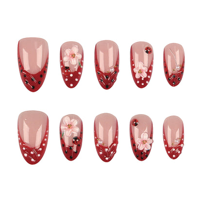 Elegantes Florales Design Press-On Nails Set