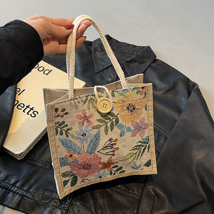 Blumenverzierte Mini-Tote-Bag