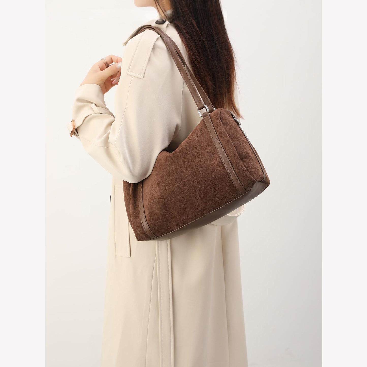 Weiche Wildleder-Schultertasche Brehn