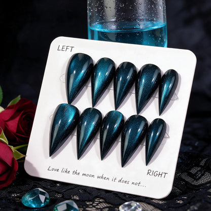 Premium Press-On-Nagelset mit Tropfen-Design