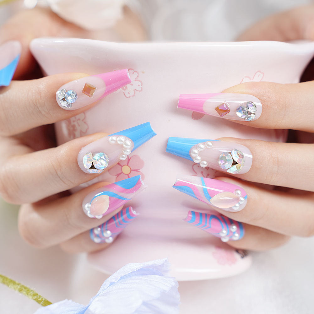 Glamouröser Designer Press-On Nagelkunst Set Brehn