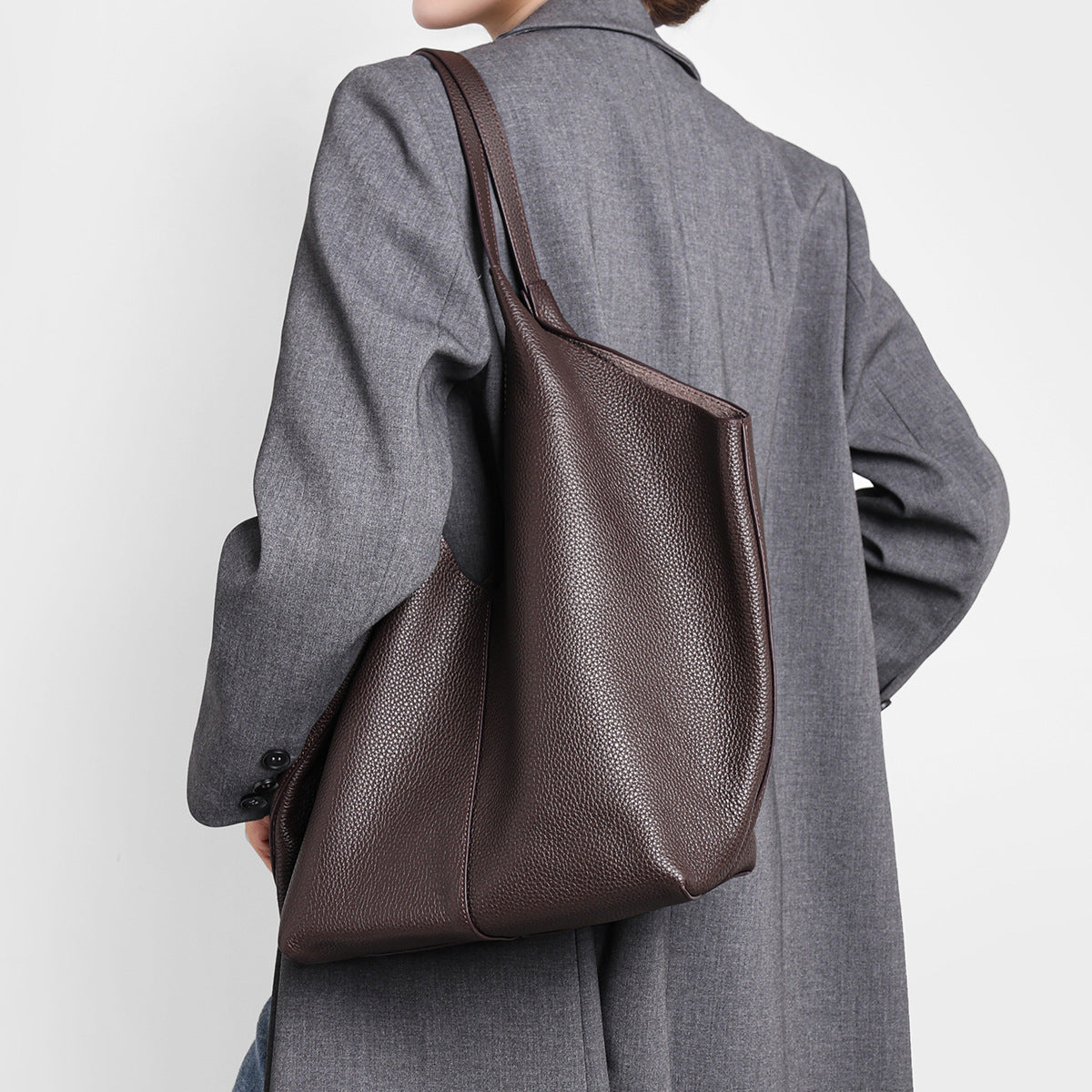 Gepunktetes Leder Große Schulter Tasche