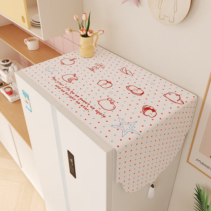 Decorative Refrigerator Top Dust Cover with Scalloped Edge and Tassel