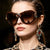 Damen extravagante Sonnenbrille mit floralen Kristallverzierungen Brehn