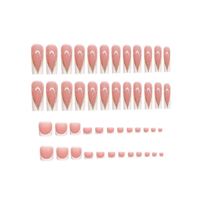 Elegantes französisches Tipp-Press-On-Nail-Design Brehn