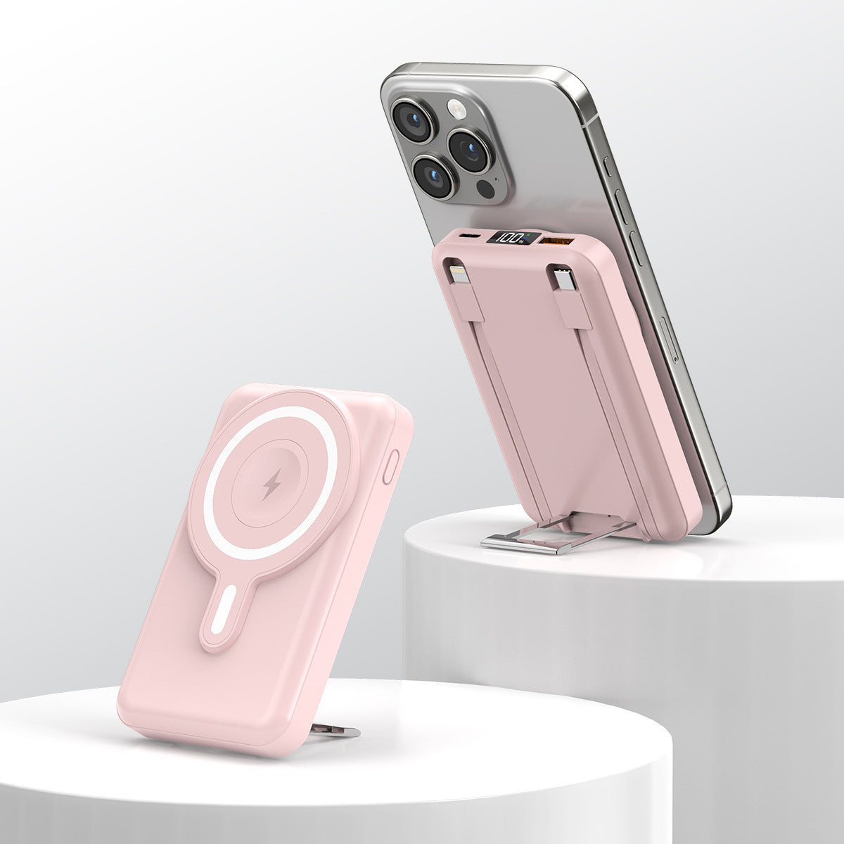 Tragbare Magnetische Powerbank mit Standfuß Brehn
