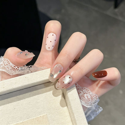 Premium Strass-Besetzte Press-On Nagelkunst Brehn