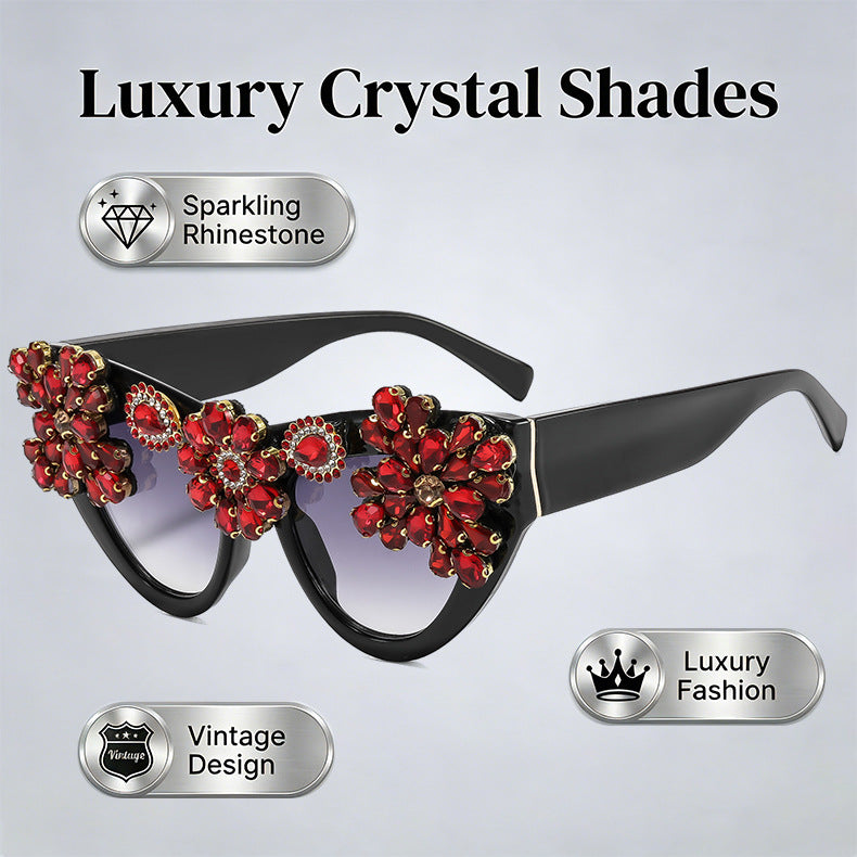 Damen extravagant verzierte Cat-Eye-Sonnenbrille Brehn