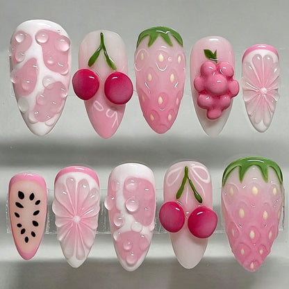 Künstliches Nail Art Set mit frischen Früchte-Designs Brehn