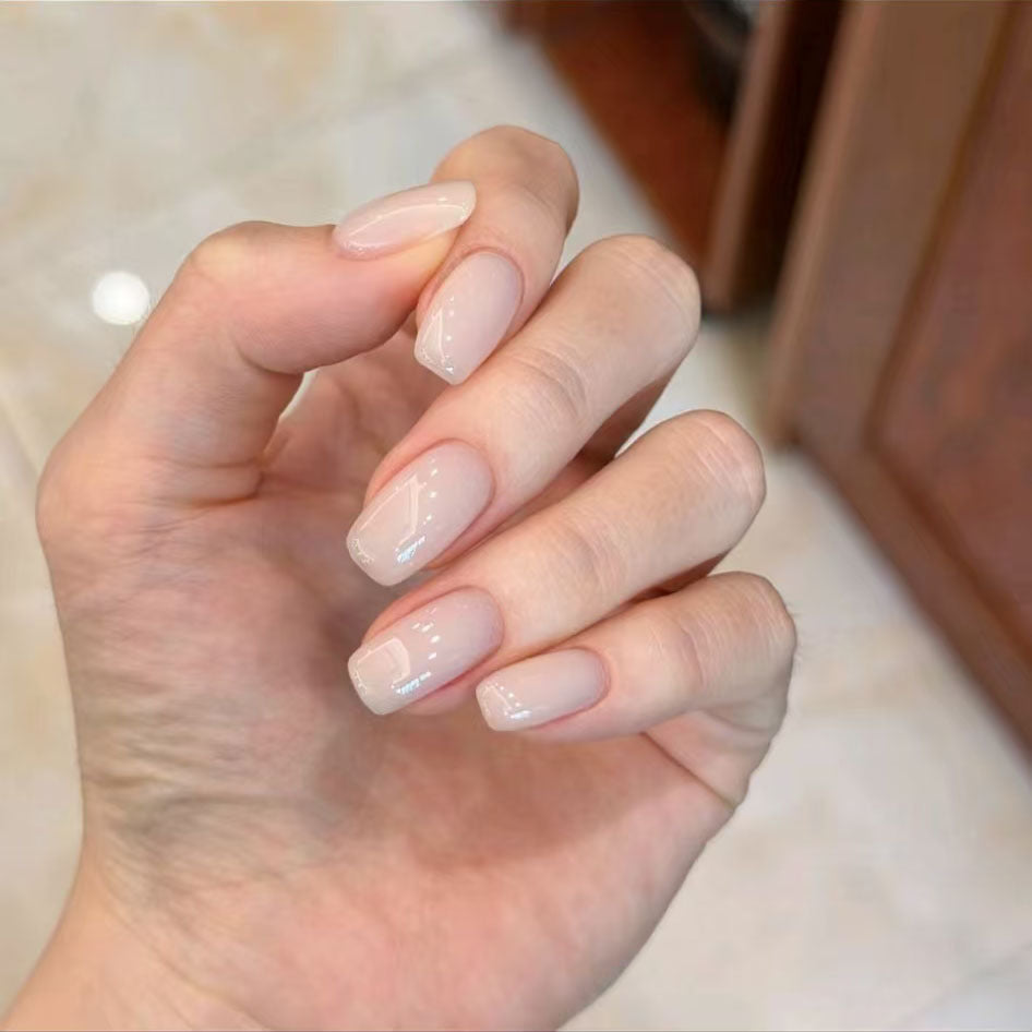 Natürlicher Finish Press-On Nagelset Brehn