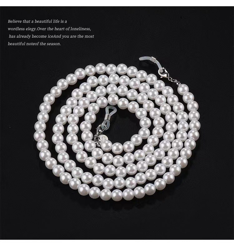 Elegante Lange Perlen Brillen Kette Brehn