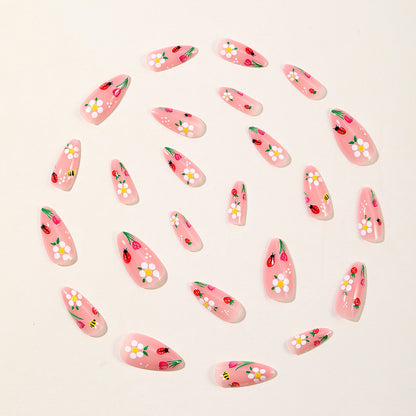 Blumenmuster Stiletto Nagelkunst Brehn