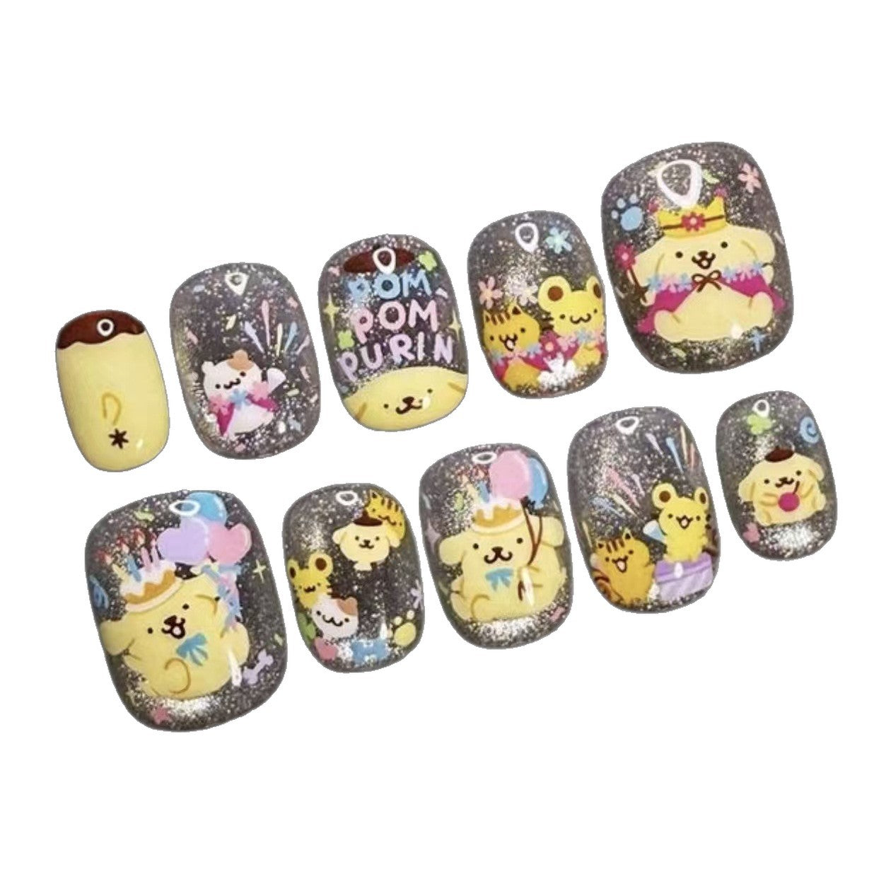 Verspielt Charakter Press-On Nagelkunst Set Brehn