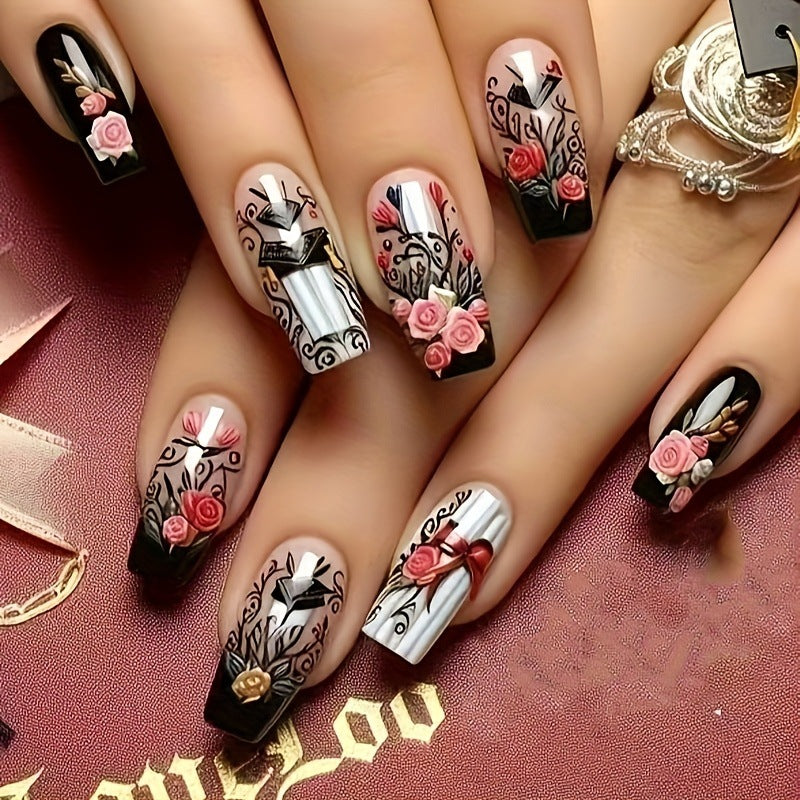 Glamouröse Kunstnägel mit Floralen Motiven Brehn