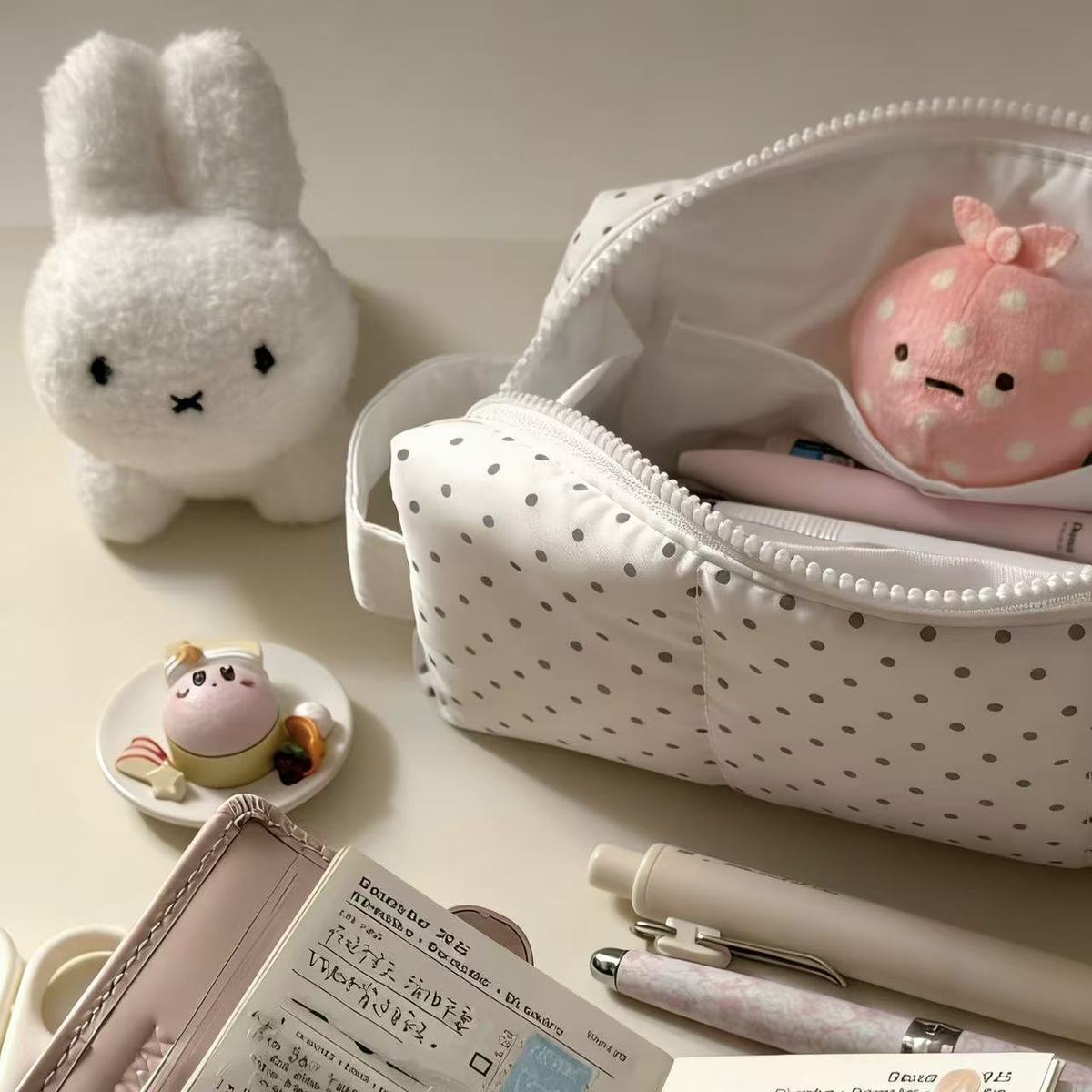 Gepolsterte gepunktete Tasche in Form eines Beutels