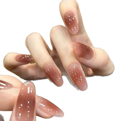 Glänzende mandelförmige Press-On Nagelverlängerungen
