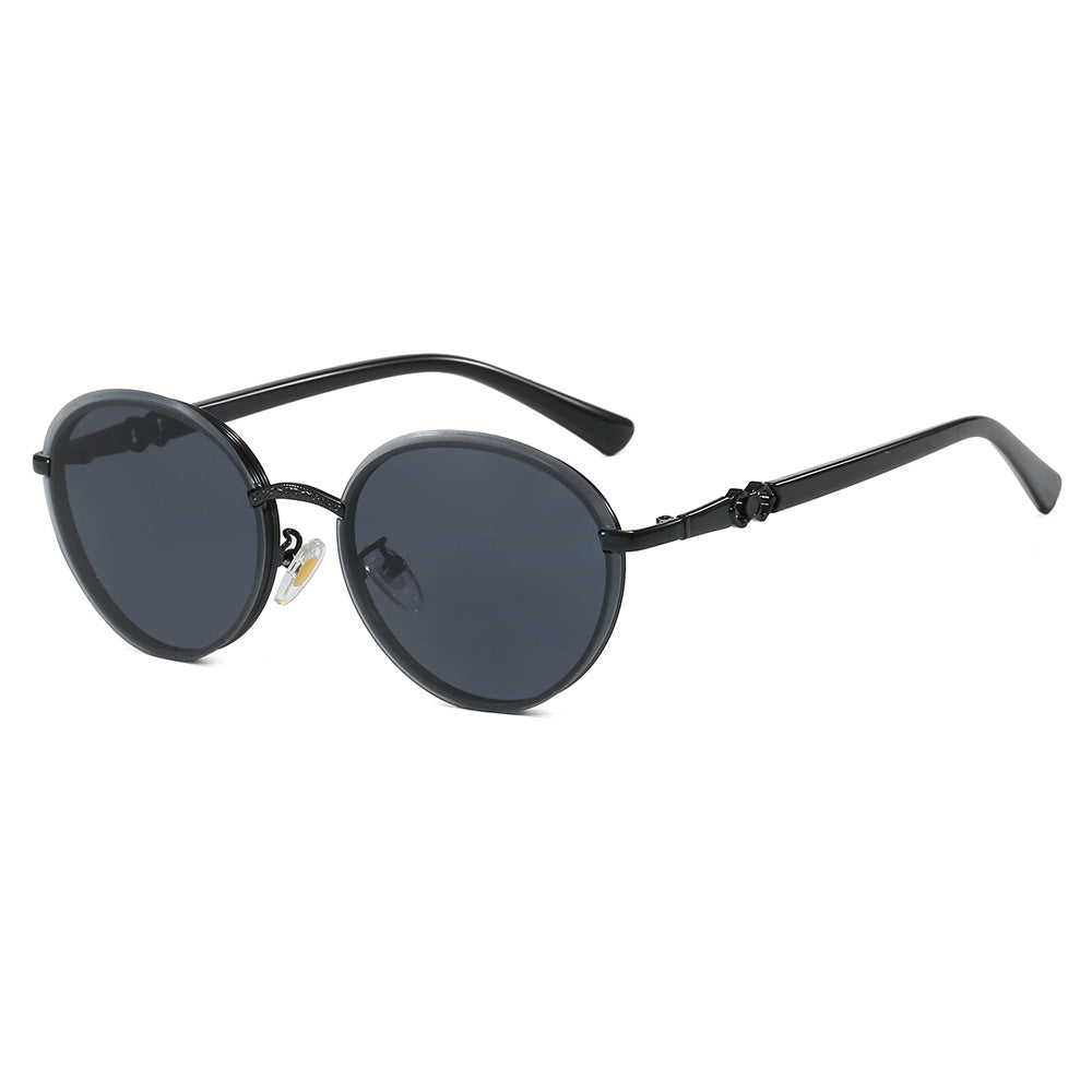 Damen elegante runde Sonnenbrille mit verspiegeltem Effekt Brehn