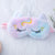Damen nan kuschelige Einhorn-Schlafmaske mit gestickten Wimpern, weichem Plüsch und elastischem Rüschenband Brehn