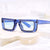 Damen extravagante quadratische Sonnenbrille mit glitzerndem Rahmen Brehn