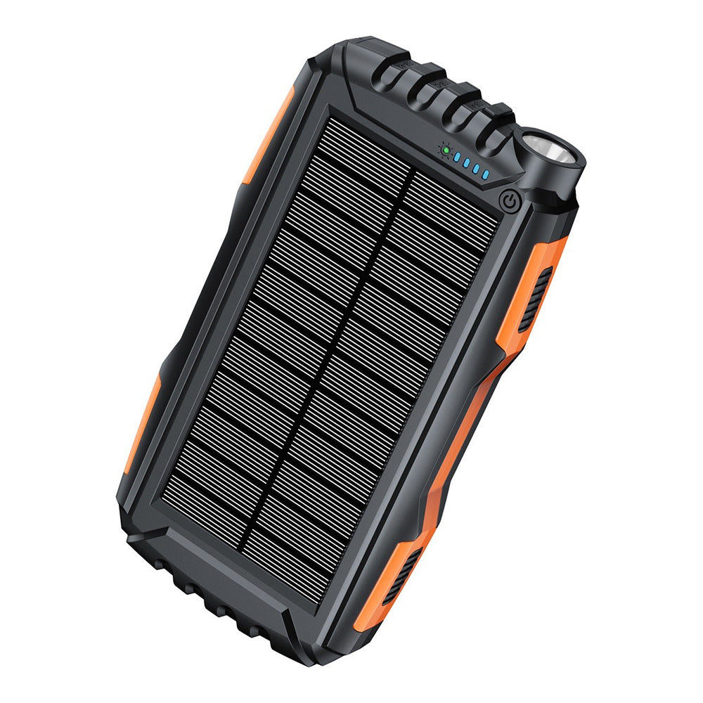 Solarbetriebene Powerbank mit LED-Taschenlampe und Robustem Gehäuse Brehn