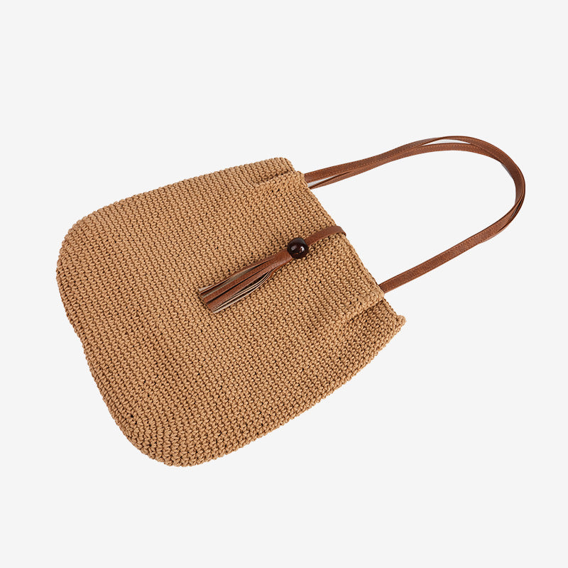 Damen Handgefertigte Shopper Tasche mit dekorativem Quastendetail Brehn