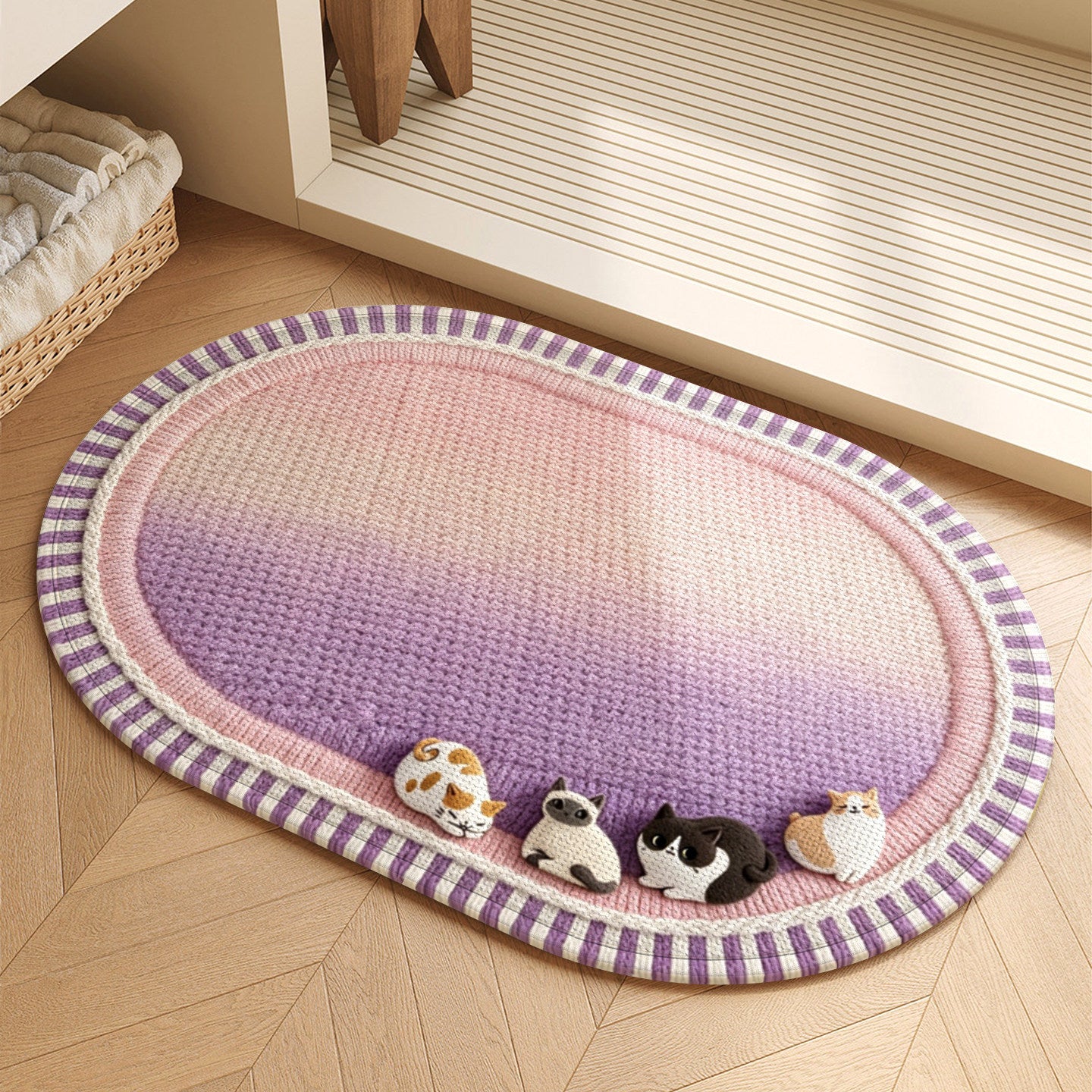 Dekorativer katzenmotivierter Teppich