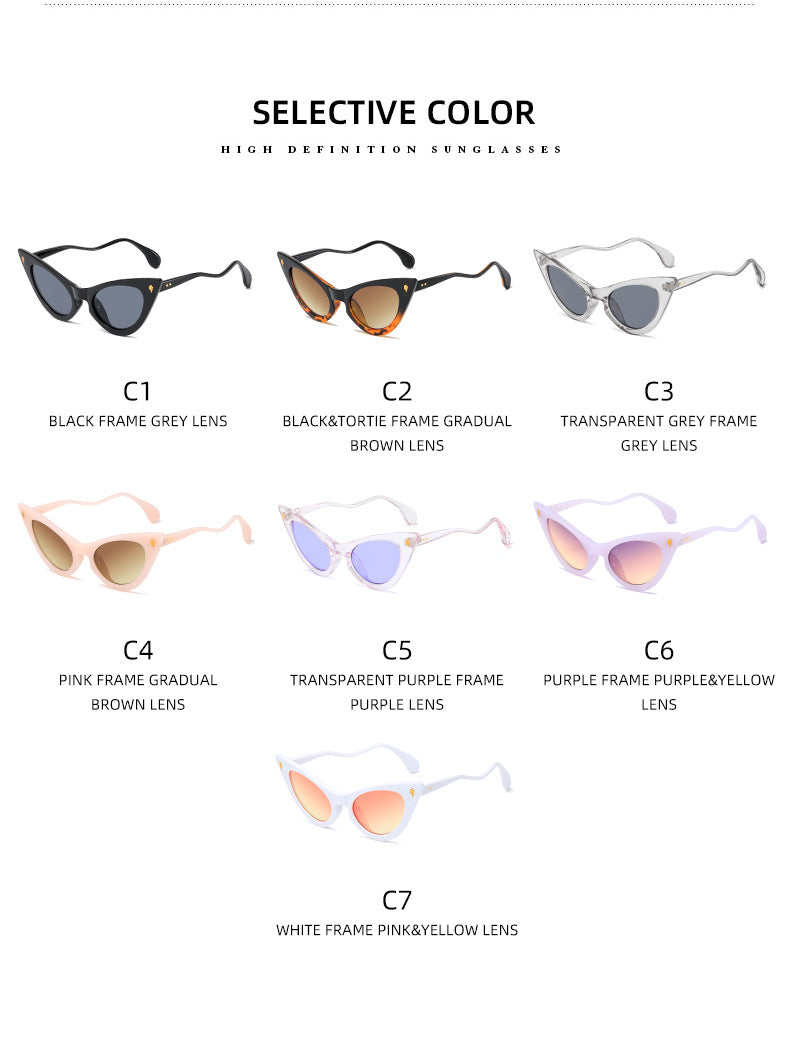 Damen Cat-Eye Sonnenbrille mit verspiegelten Gläsern und elegantem Detail Brehn