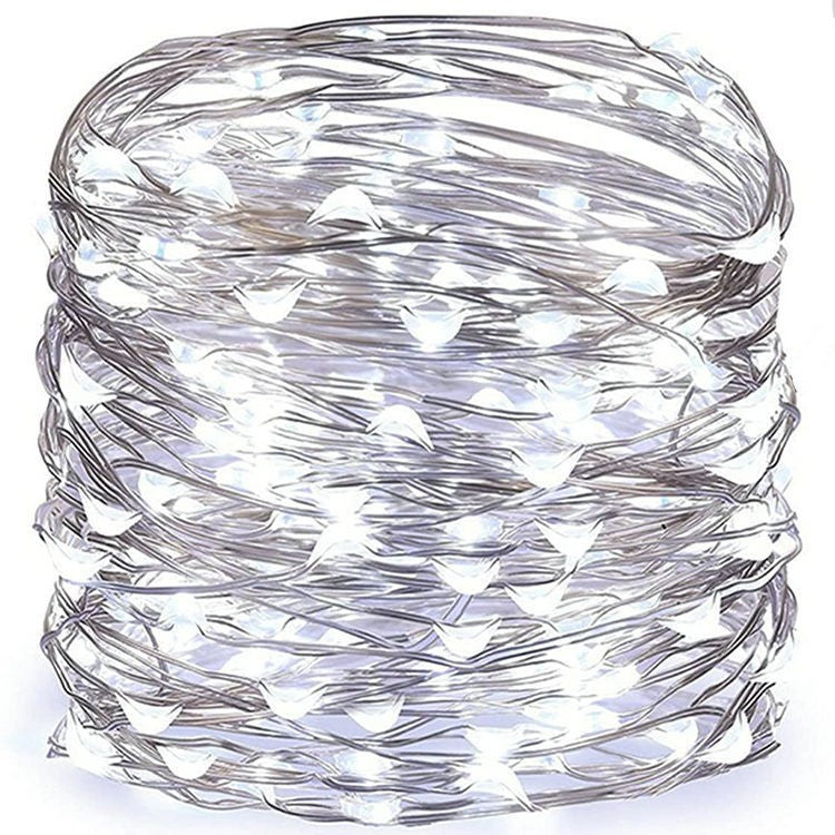 LED Feenlichter Ultra-dünner Silberdraht Batteriebetrieben Spritzwassergeschützt Dekorative Beleuchtung Brehn