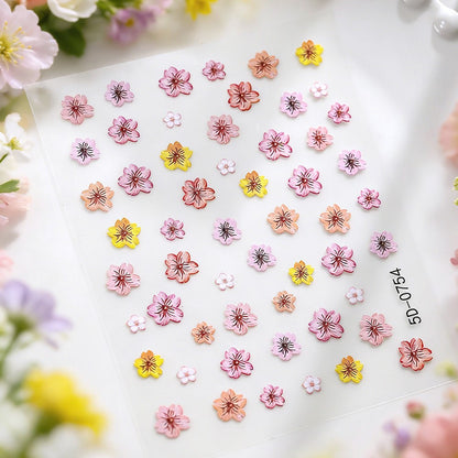Blumen Nagelkunst Aufkleber