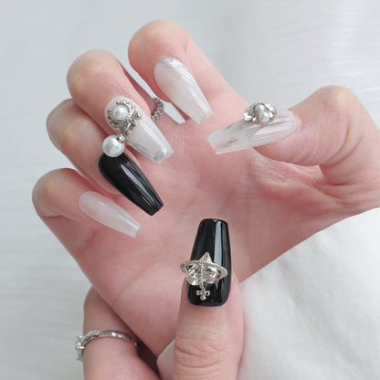 Künstlerisches Satin Press-On Nagel Set
