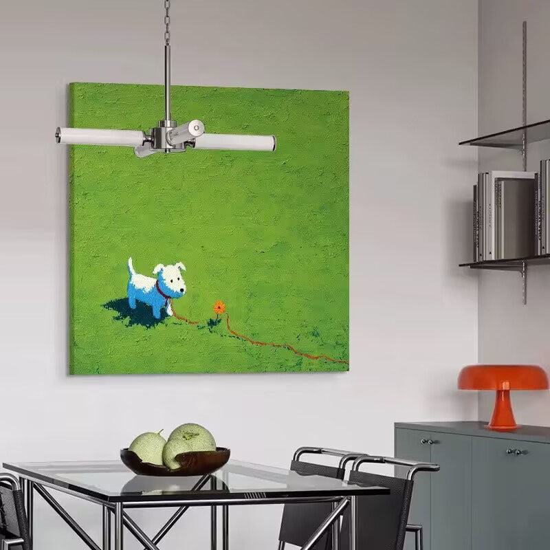 Verspielte vom Hund inspirierte Leinwandkunst