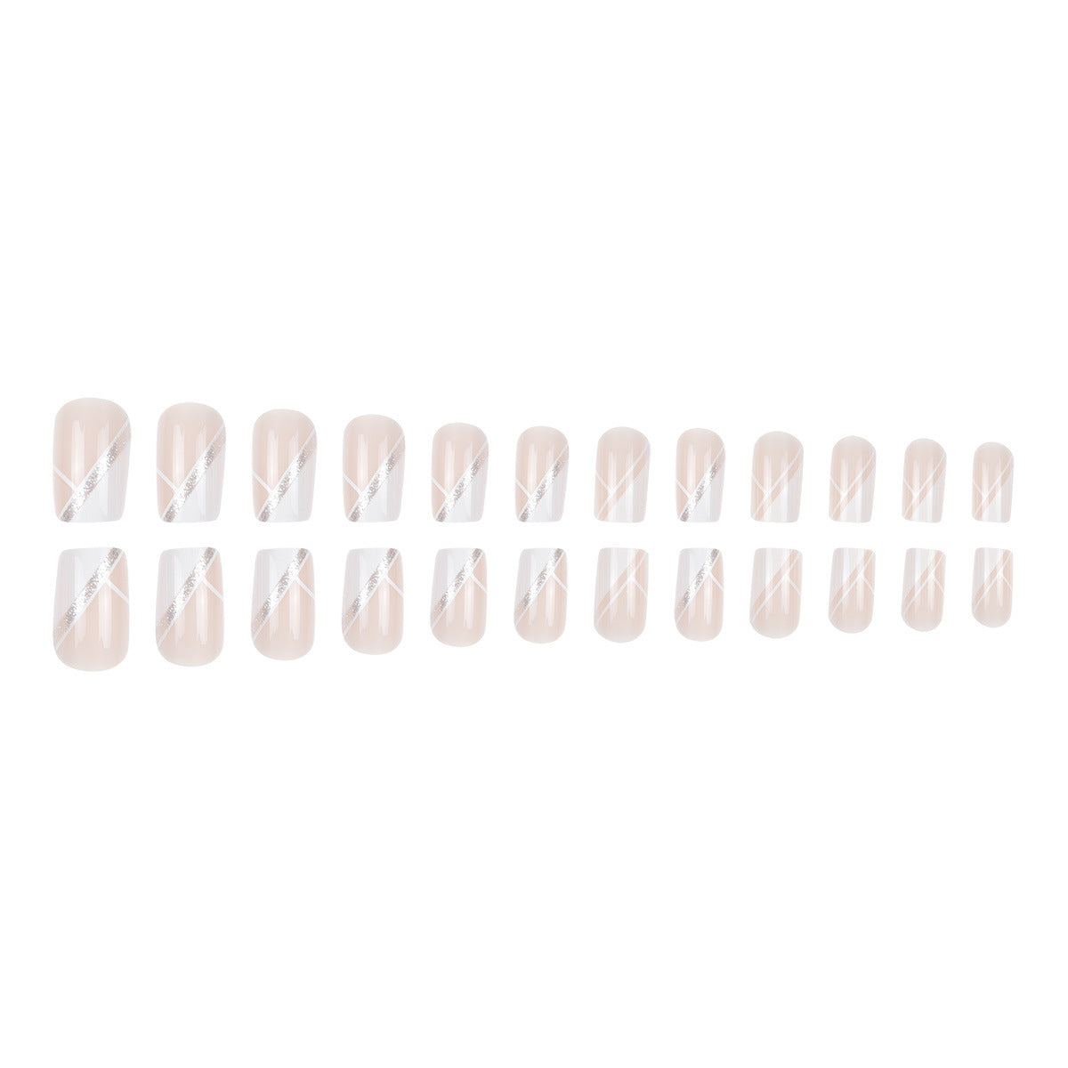 Elegante French Tip Aufklebenägel mit funkelnden Akzenten Brehn