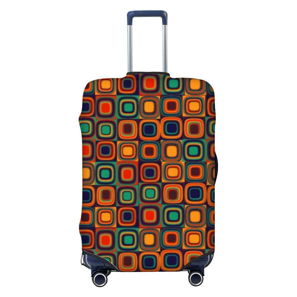 Unisex nan elastische Kofferschutzhülle mit geometrischem Motiv, dehnbarer Polyester-Spandex Bezug, Reißverschlussöffnung und rutschfester Innensicherung für Trolley Brehn