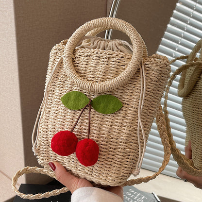 Handgefertigte Stroh-Crossbody-Tasche