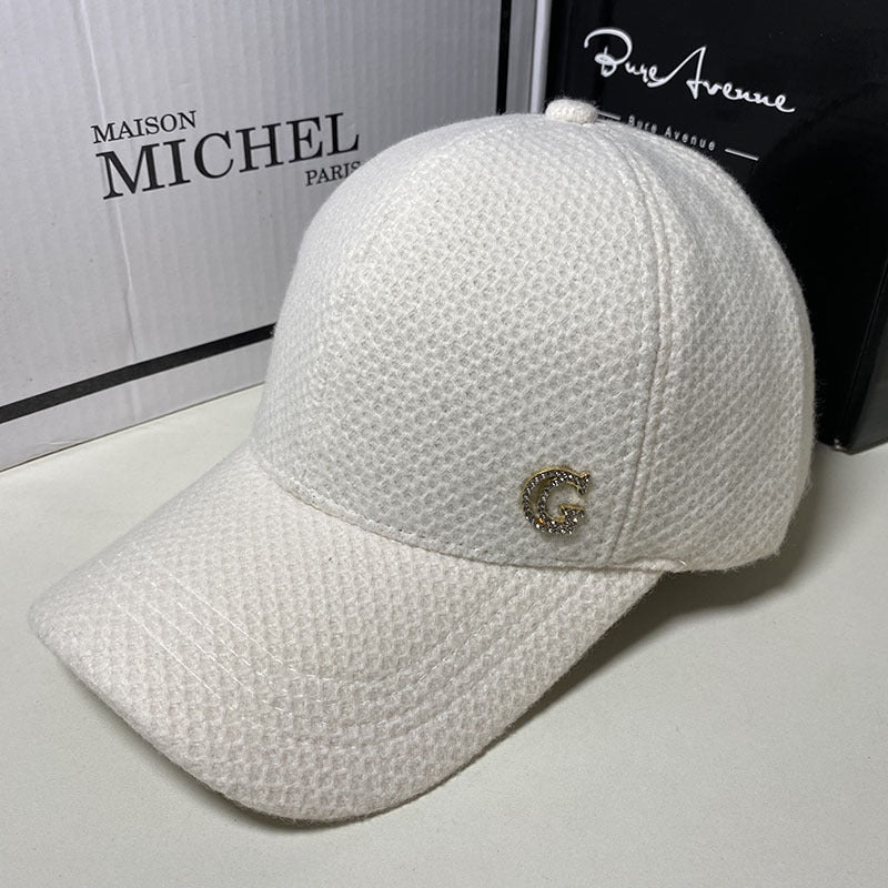 Damen Elegante Wollmischung Baseball Cap Brehn