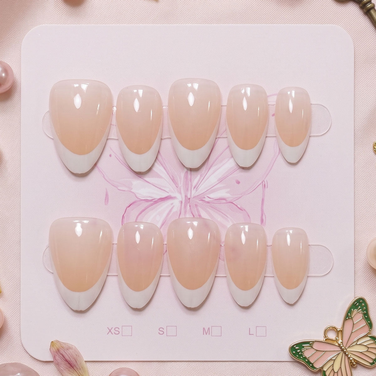 Premium French Tip Press-On Nägel