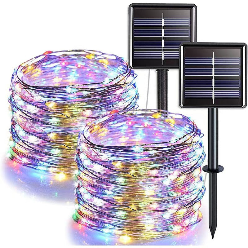 Solar Kupferdraht Feen Lichterkette mit Dual Stake Panels Brehn