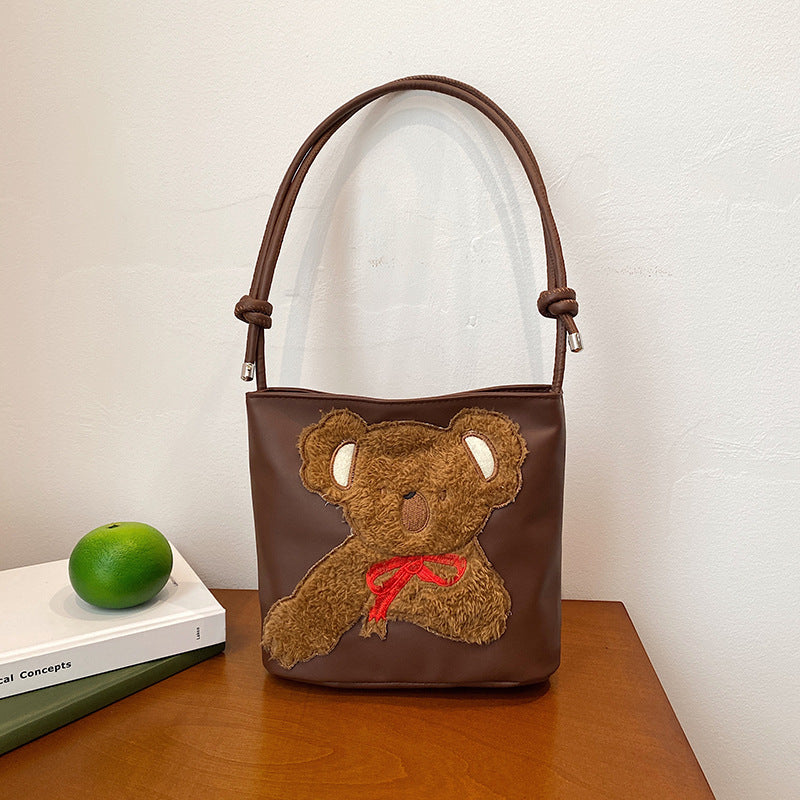 WoCute Teddy Bear Patch Handtasche Brehn