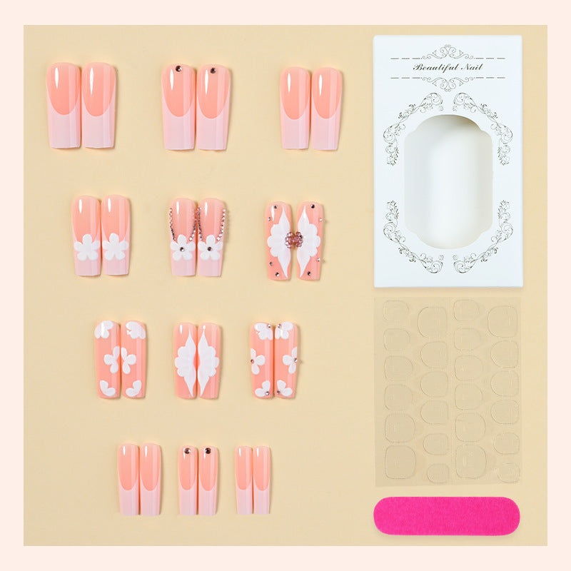 Florales Akzent Press-On Nagelkunst Kit Brehn