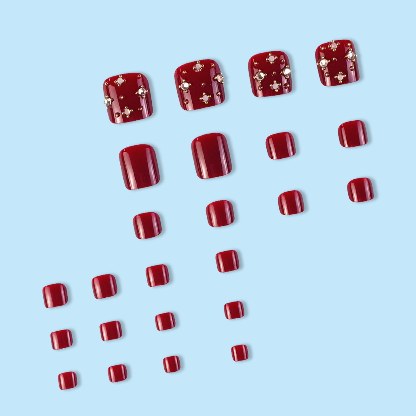 Fußnagelkunstset mit elegantem Design und Glitzerakzenten Brehn